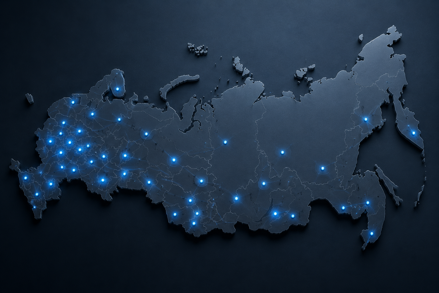 Карта России с городами присутствия